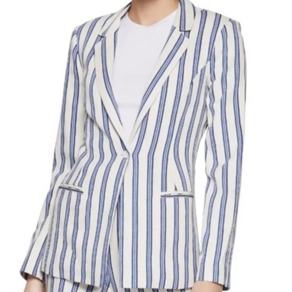 BCBGeneration Blue and White Striped Blazer